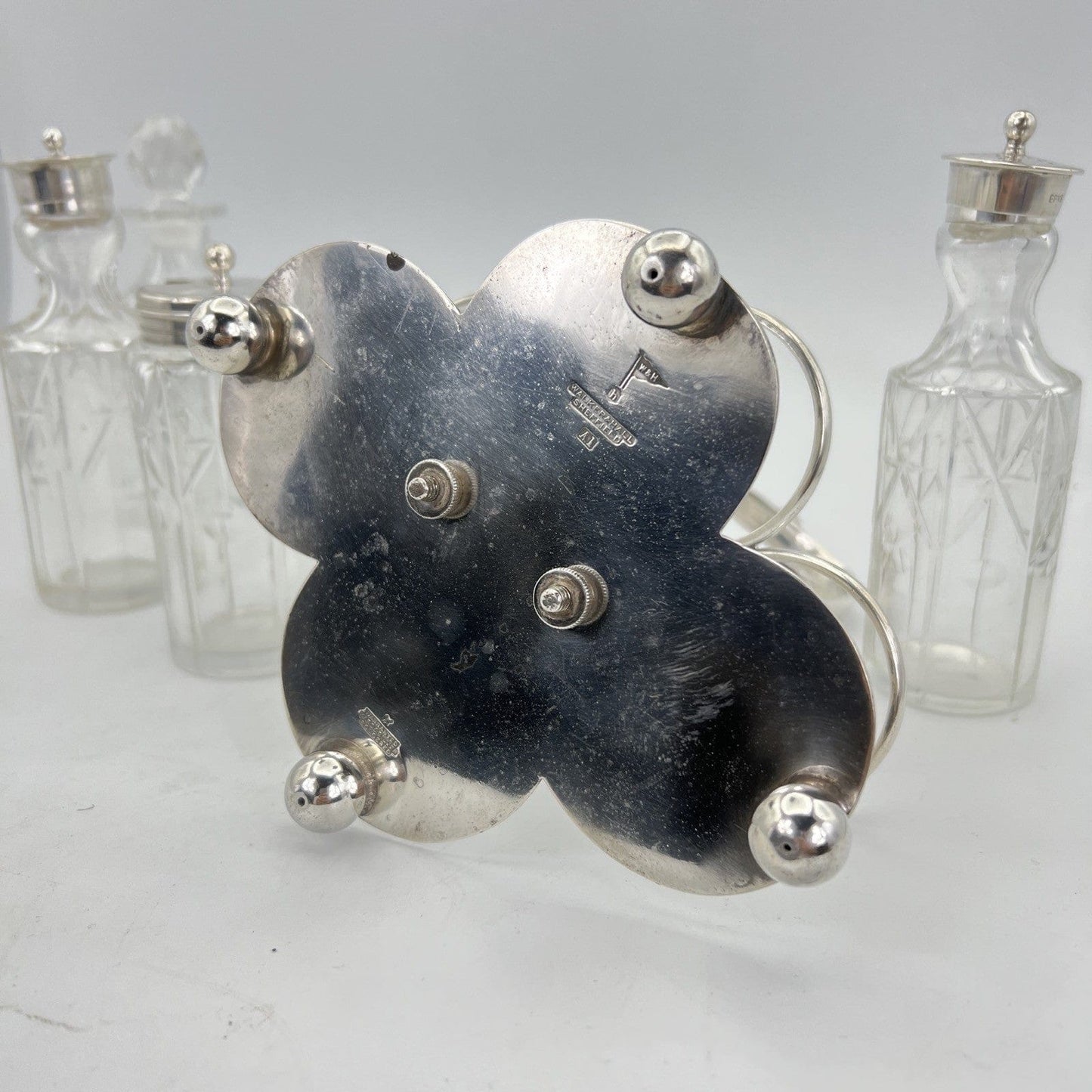 Antico Silver Condiment set condimento in argento sheffield plated olio aceto Categoria Sheffield & Argento