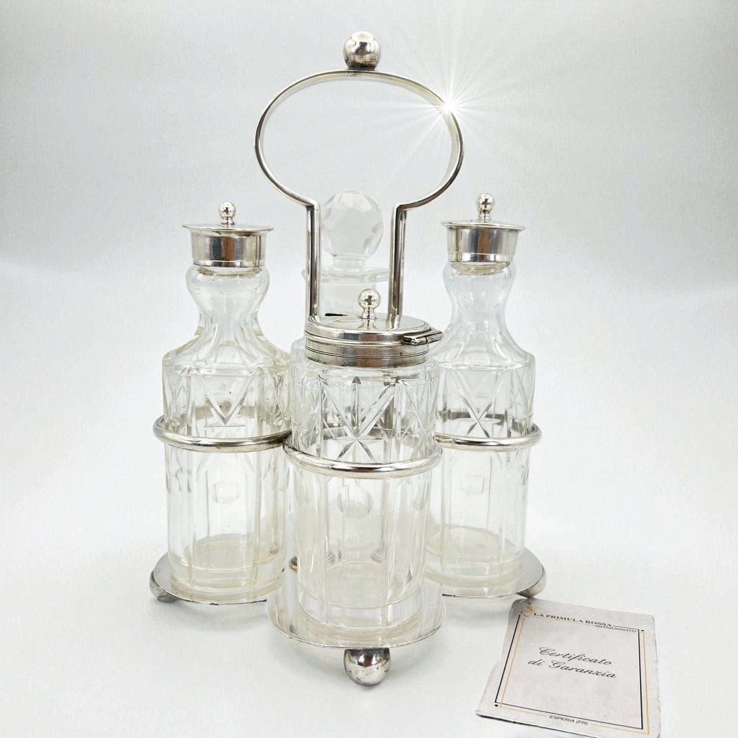 Antico Silver Condiment set condimento in argento sheffield plated olio aceto Categoria Sheffield & Argento