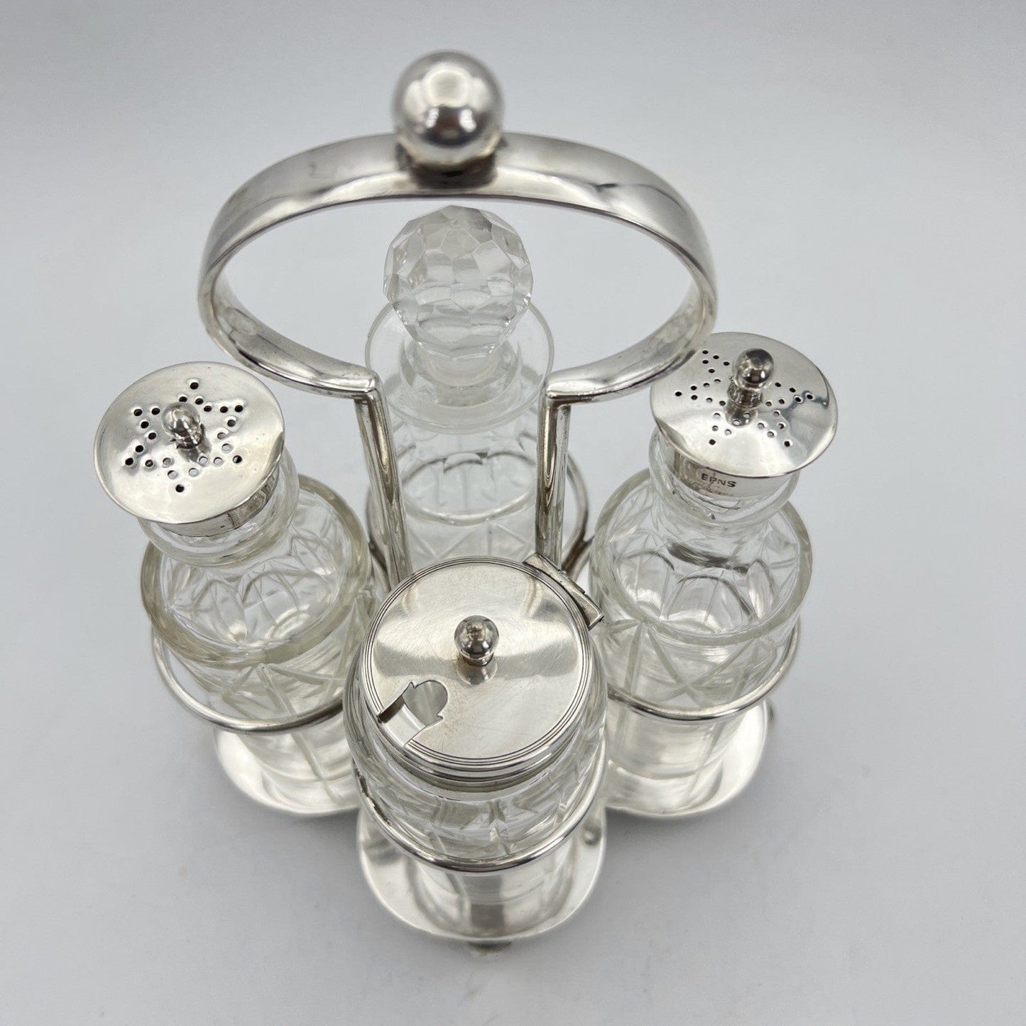 Antico Silver Condiment set condimento in argento sheffield plated olio aceto Categoria Sheffield & Argento