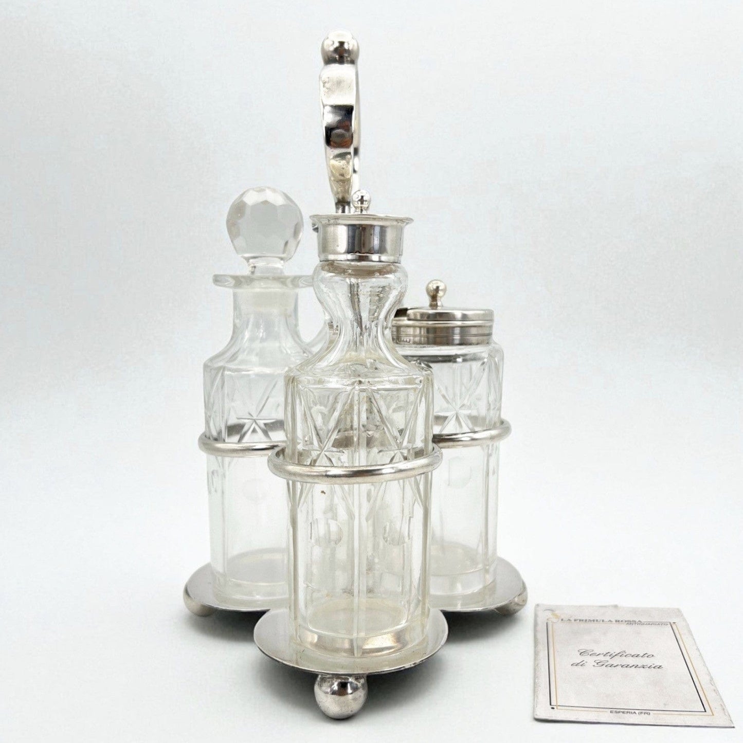 Antico Silver Condiment set condimento in argento sheffield plated olio aceto Categoria Sheffield & Argento