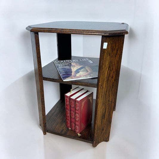 Antico Tavolino basso anni 30 in legno di rovere mobile libreria Arts & Crafts Categoria Vetrine