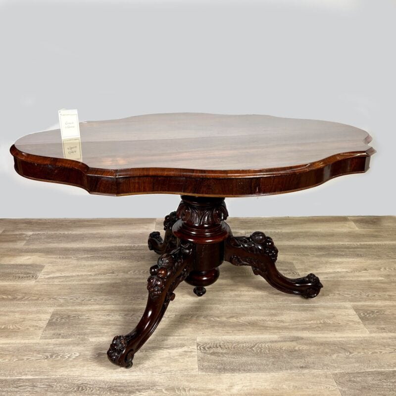 Antico tavolo biscotto in legno di palissandro a vela inglese pieghevole 1866 Categoria Arredamento