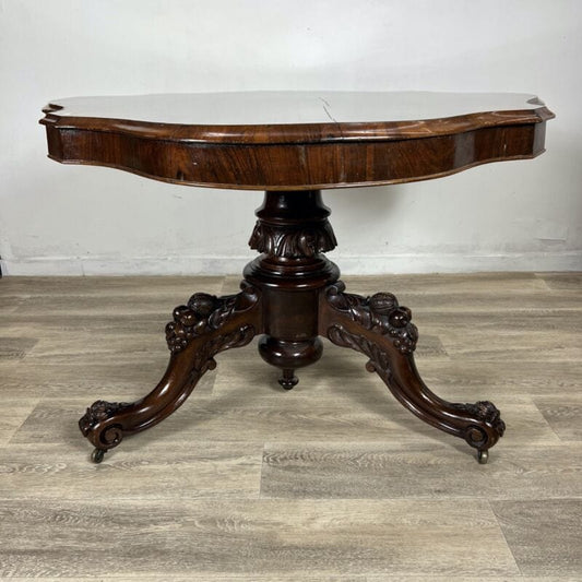 Antico tavolo biscotto in legno di palissandro a vela inglese pieghevole 1866 Categoria Arredamento