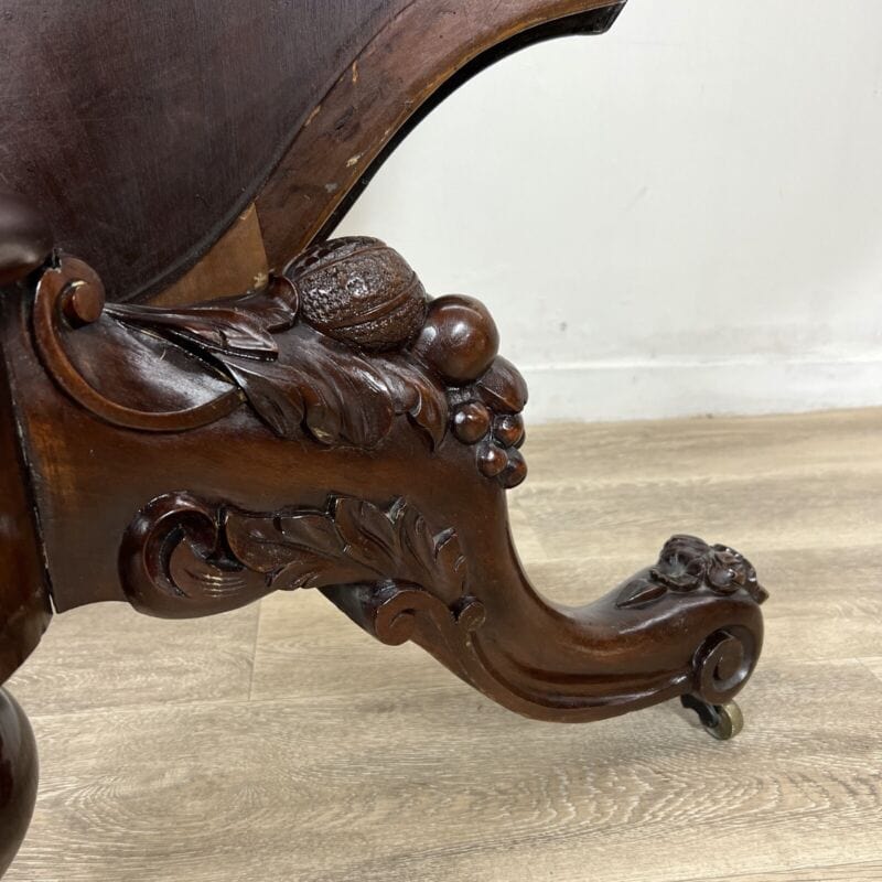 Antico tavolo biscotto in legno di palissandro a vela inglese pieghevole 1866 Categoria Arredamento