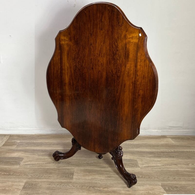 Antico tavolo biscotto in legno di palissandro a vela inglese pieghevole 1866 Categoria Arredamento