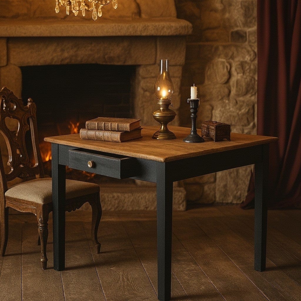 Antico Tavolo da Cucina con cassetto rustico in legno d' epoca 800 italiano Categoria Tavoli - tavolinetti