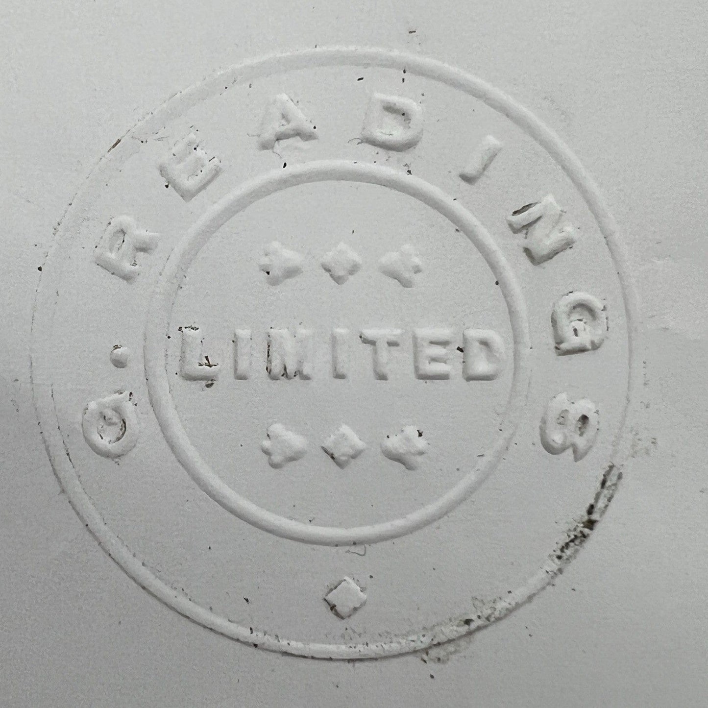 Antico timbro a secco inglese in ferro ghisa vecchia pressa da tavolo d'epoca XX Categoria Vari