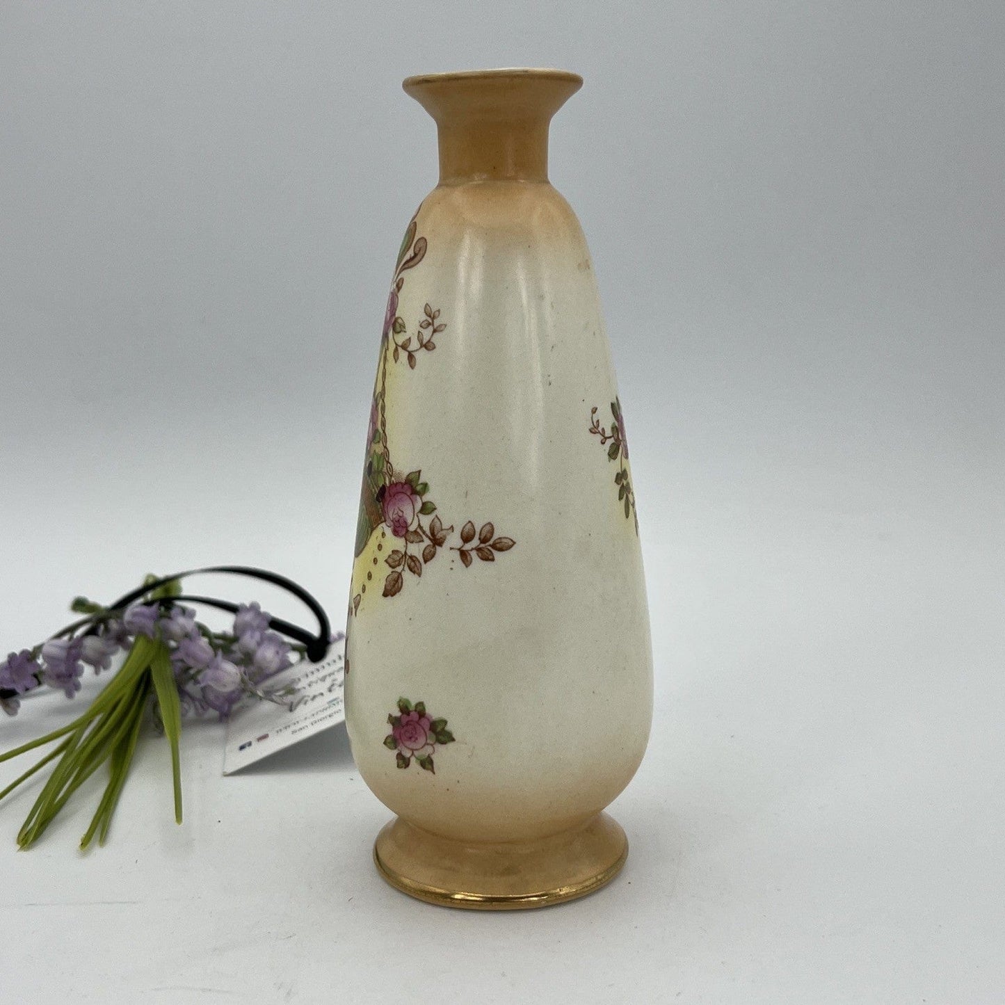 Antico Vaso in ceramica portafiori Inglese piccolo vasetto stretto monofiore Categoria Vasi e Portafiori
