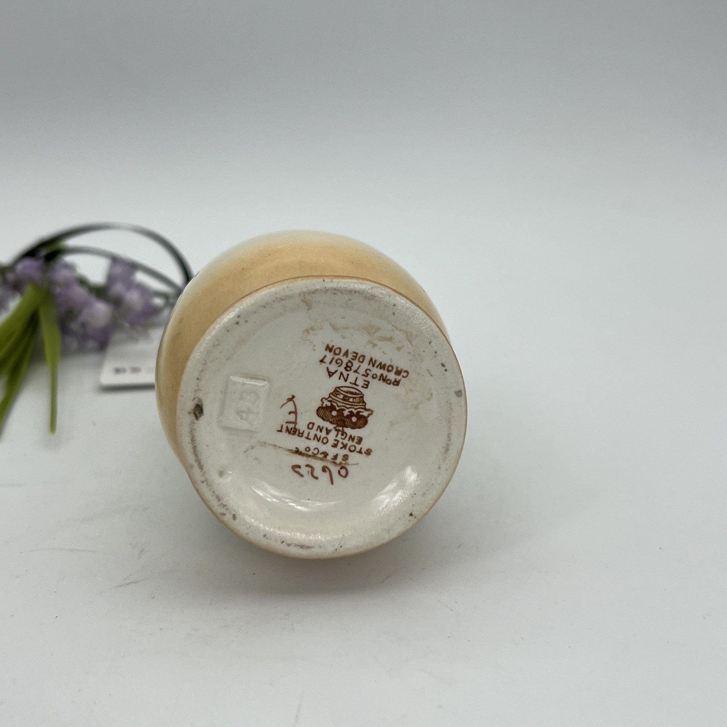 Antico Vaso in ceramica portafiori Inglese piccolo vasetto stretto monofiore Categoria Vasi e Portafiori