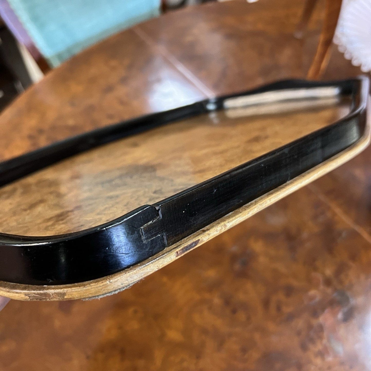 Antico vassoio in legno stile Deco vintage anni '40 vassoi da portata con manici Categoria Vassoi