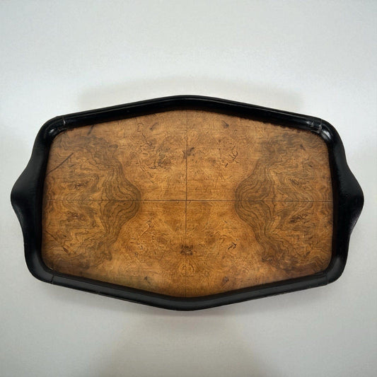 Antico vassoio in legno stile Deco vintage anni '40 vassoi da portata con manici Categoria Vassoi
