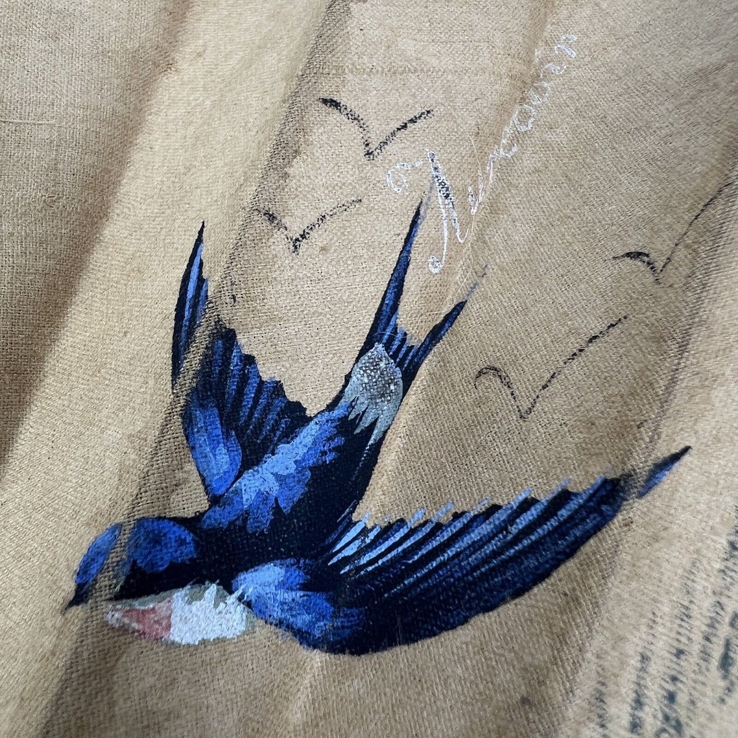 Antico Ventaglio vintage per signora in legno dipinto a mano firmato epoca 900 Categoria Ventagli