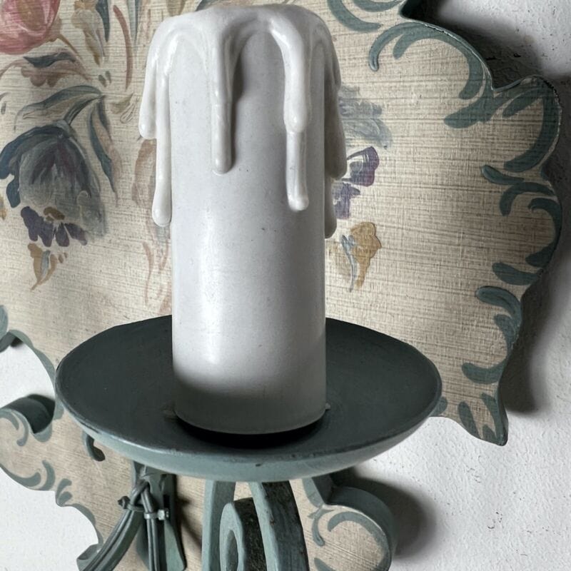 Applique in stile antico in legno shabby chic lampade a due luci bianca dipinta Categoria Lampade Appliques