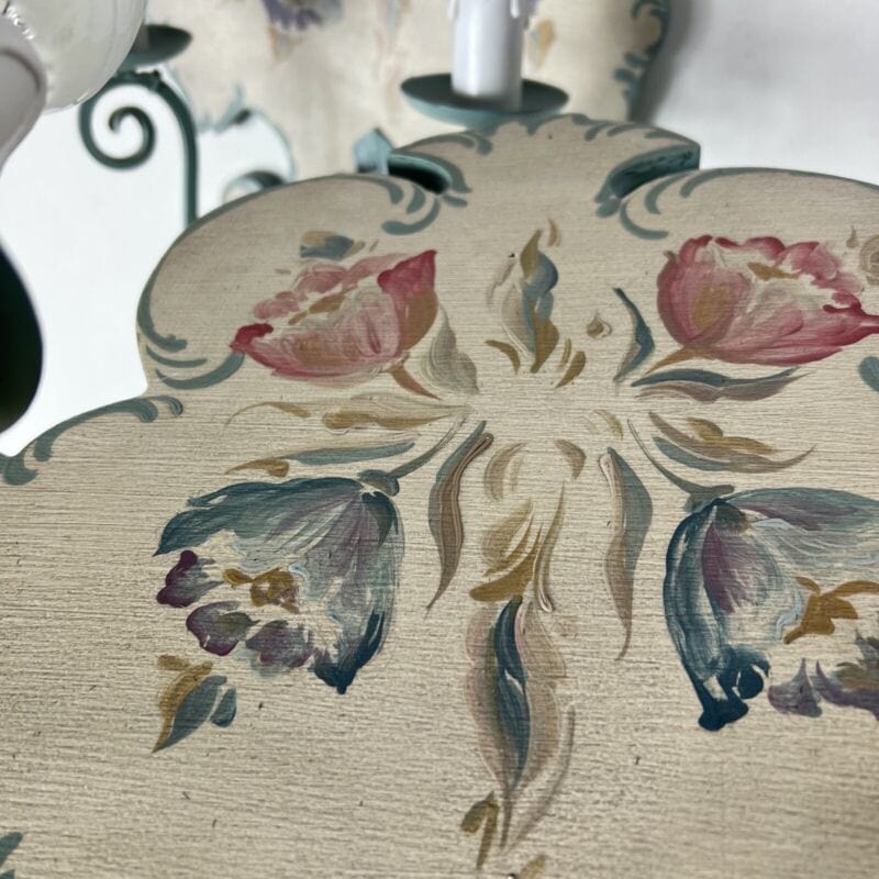 Applique in stile antico in legno shabby chic lampade a due luci bianca dipinta Categoria Lampade Appliques