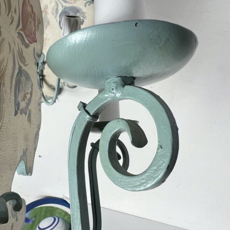 Applique in stile antico in legno shabby chic lampade a due luci bianca dipinta Categoria Lampade Appliques