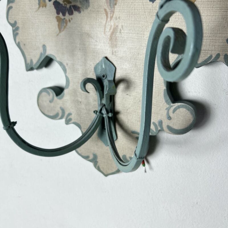 Applique in stile antico in legno shabby chic lampade a due luci bianca dipinta Categoria Lampade Appliques