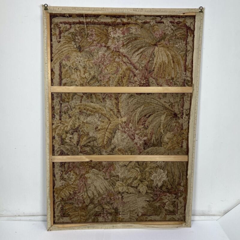 Arazzo antico da parete Foglie Esotiche Tessuto Aubusson Grande Quadro Pannello Categoria  Quadri