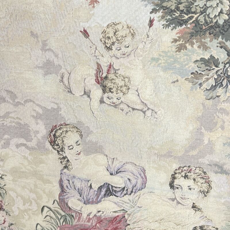 Arazzo antico da parete Scena romantica Putti Tessuto Grande Quadro Gobelin Categoria  Quadri