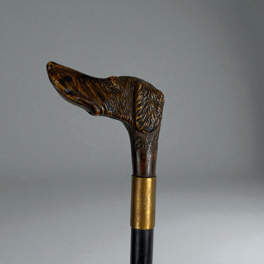 Bastone da per passeggio vintage In legno stile antico con manico testa Cane Categoria Collezionismo:Collezioni diverse:Bastoni da passeggio