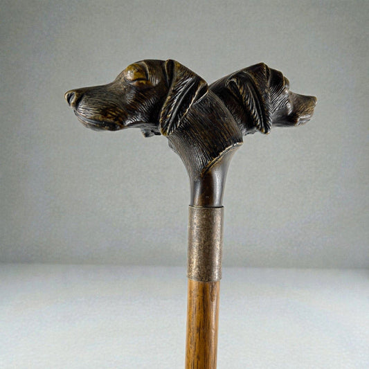 Bastone da per passeggio vintage In legno stile antico con manico testa Cane Categoria Collezionismo:Collezioni diverse:Bastoni da passeggio