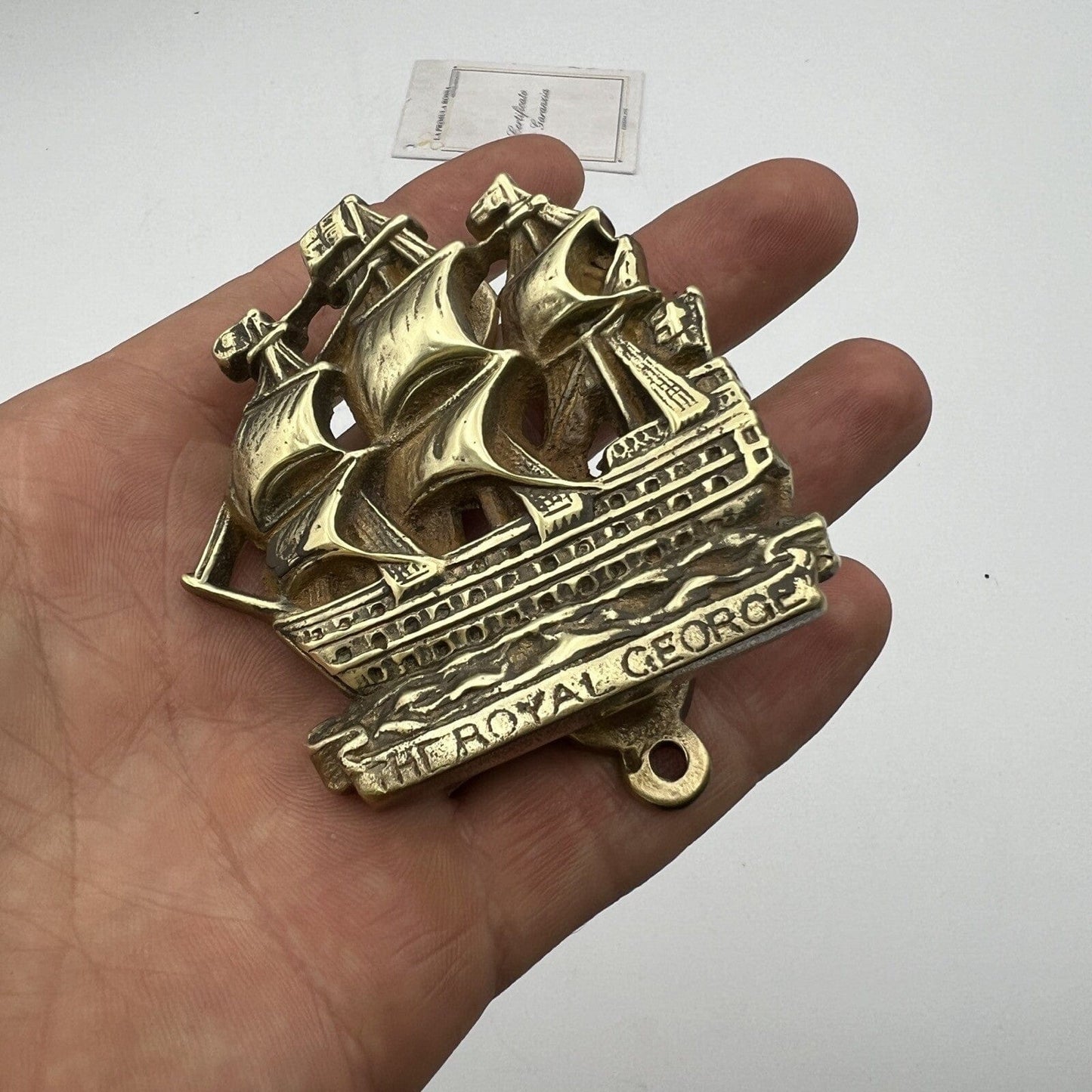 Batacchio Battiporta antico in ottone battente per porta portone Nave 1920 Categoria altro