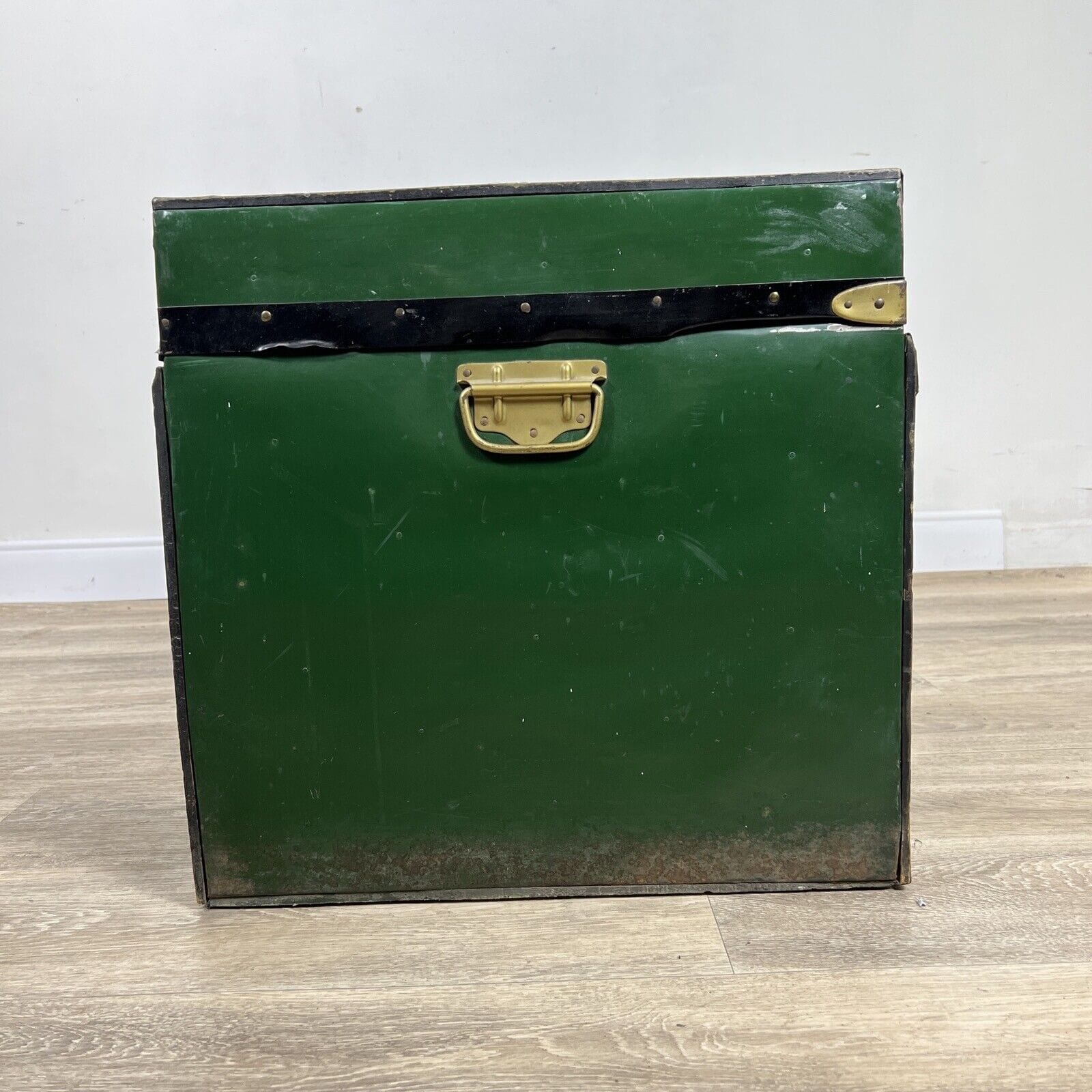 Baule antico in legno da viaggio Forziere Cassapanca 900 vintage Cassa verde Categoria  Casse & Bauli