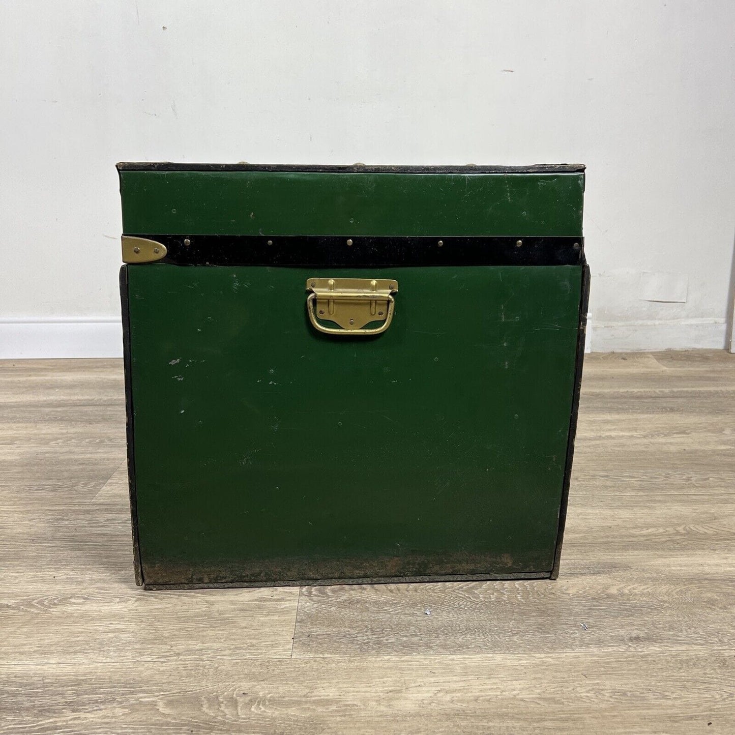 Baule antico in legno da viaggio Forziere Cassapanca 900 vintage Cassa verde Categoria Casse & Bauli