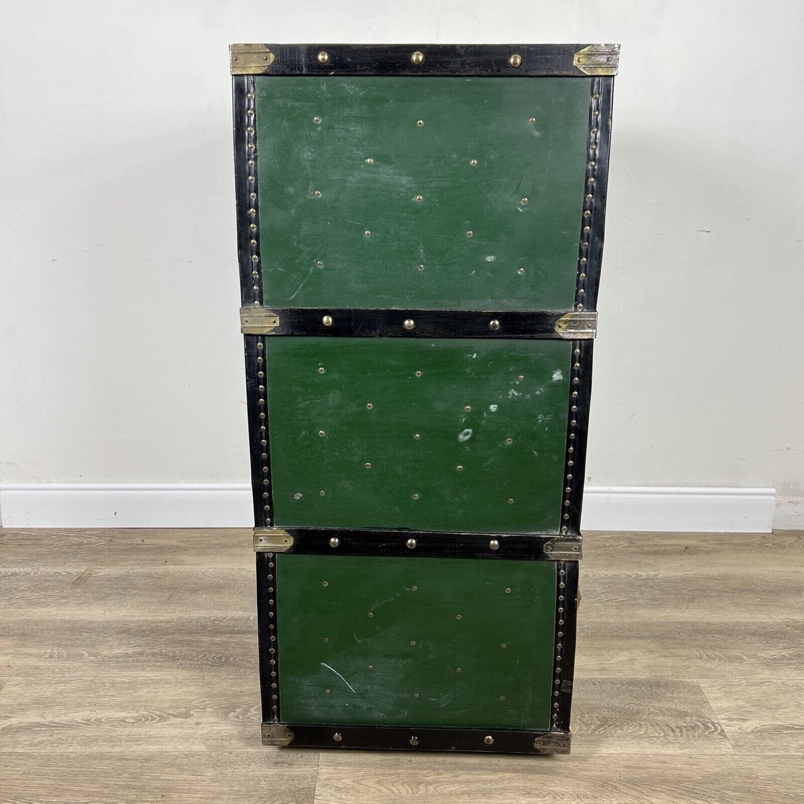 Baule antico in legno da viaggio Forziere Cassapanca 900 vintage Cassa verde Categoria  Casse & Bauli