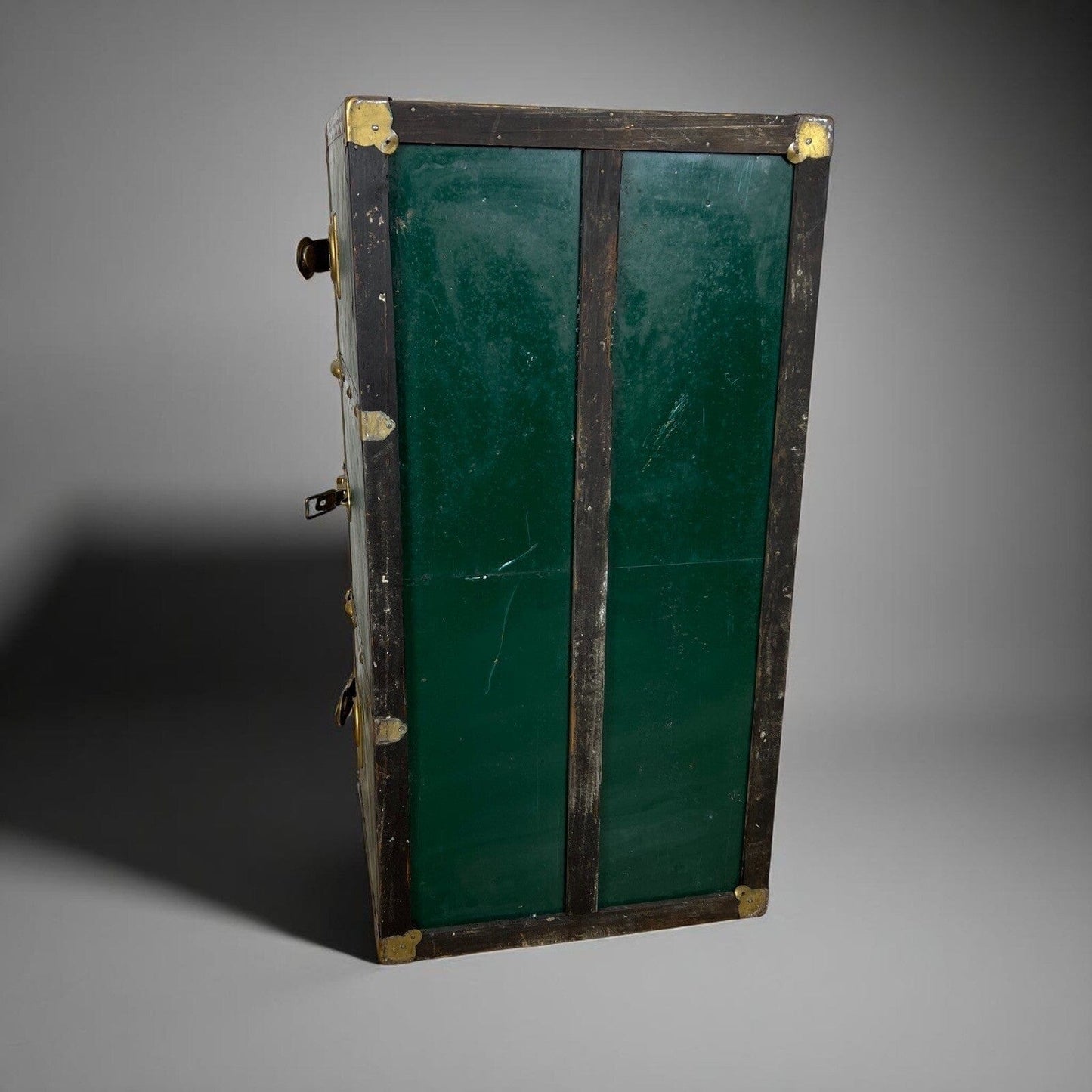 Baule antico in legno da viaggio Forziere Cassapanca Cassa corredo 900 verde Categoria Casse & Bauli