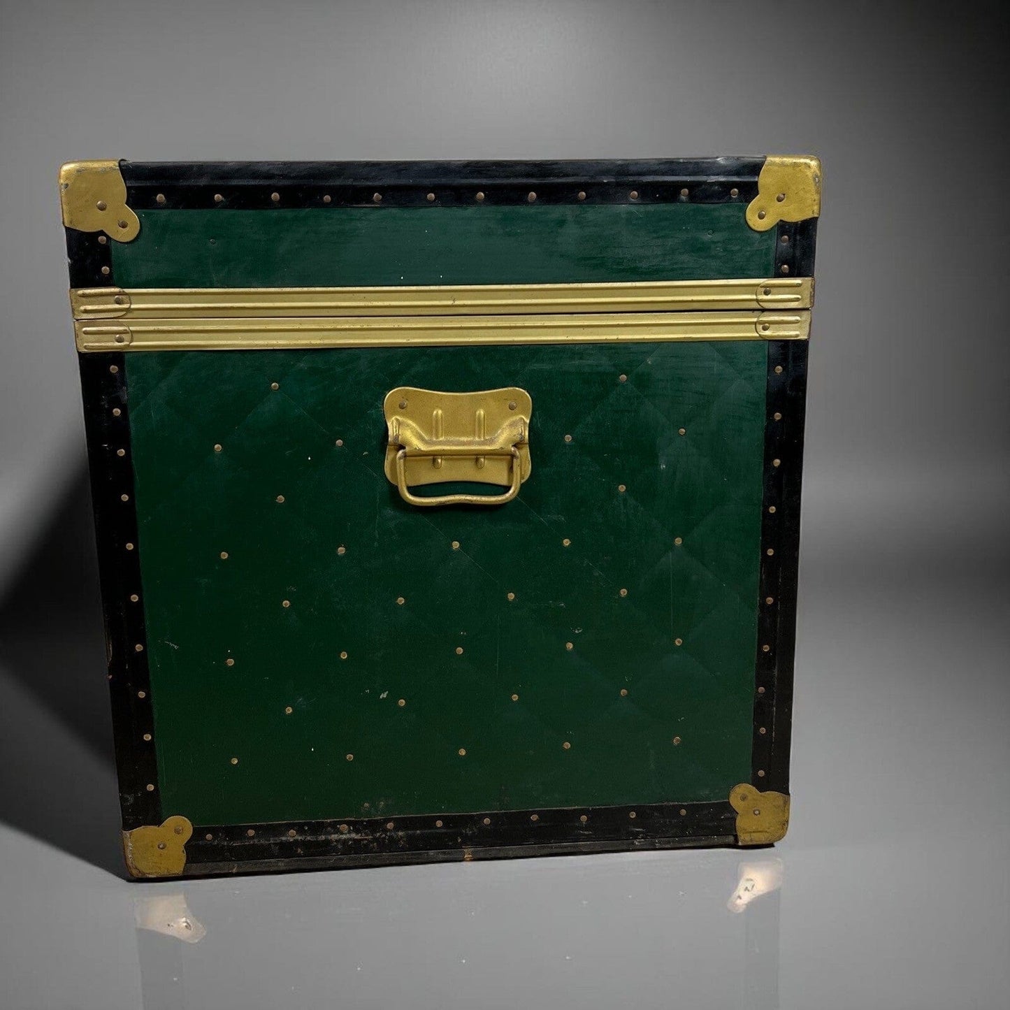 Baule antico in legno da viaggio Forziere Cassapanca Cassa corredo 900 verde Categoria Casse & Bauli