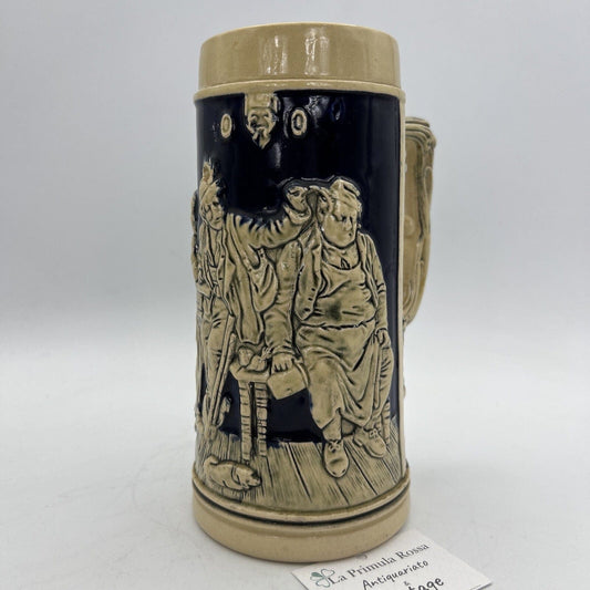 Boccale da birra in ceramica invetriata tedesco vintage da collezione Bicchiere Categoria Boccali