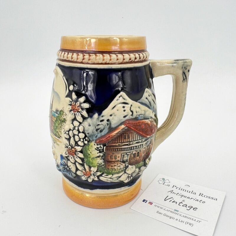 Boccale da birra in ceramica portapenne vintage Municipio Vienna Rathaus Wien Categoria  Boccali