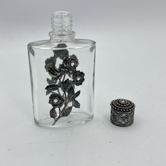 Boccetta porta profumo vintage in vetro verde per signora da borsetta collezione Categoria  Sheffield & Argento