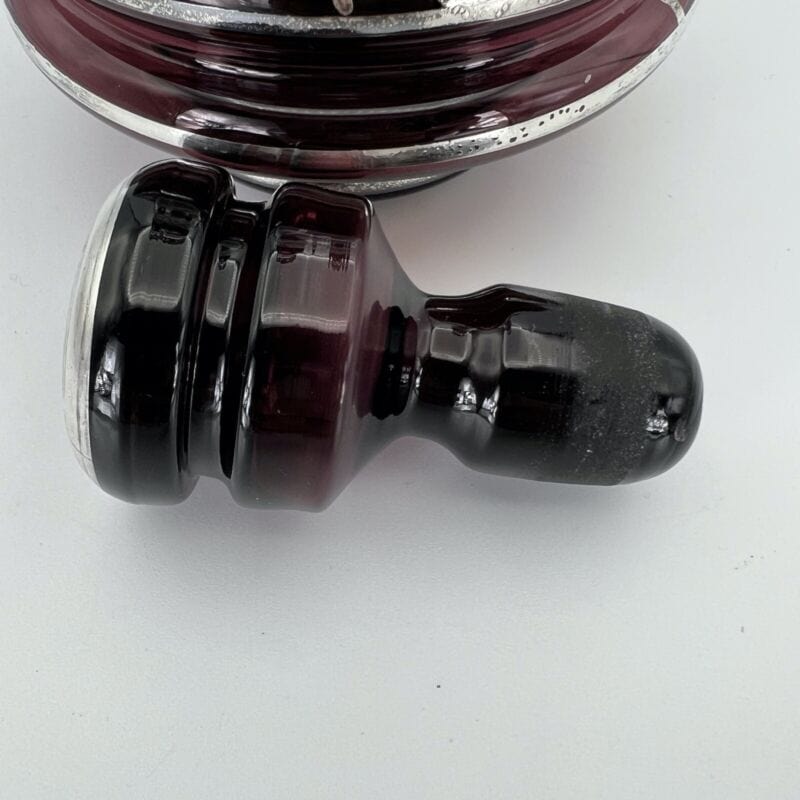 Bottiglia antica in vetro rosso e argento da per liquore rosolio Liberty Italia Categoria Vetri e Cristalli