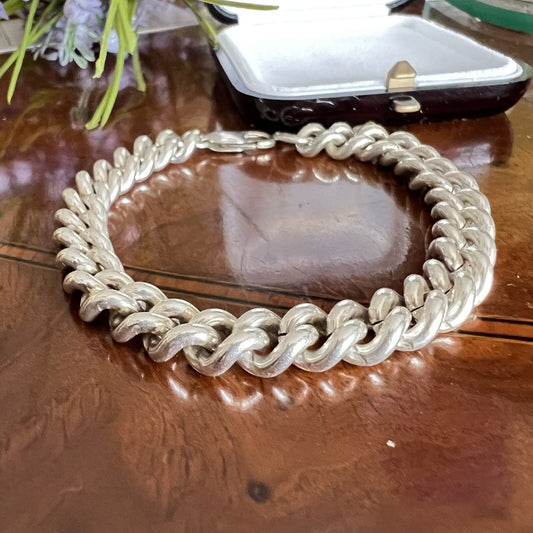 Bracciale da donna in argento massiccio sterling 925 braccialetto catena vintage Categoria Bigiotteria & Accessori