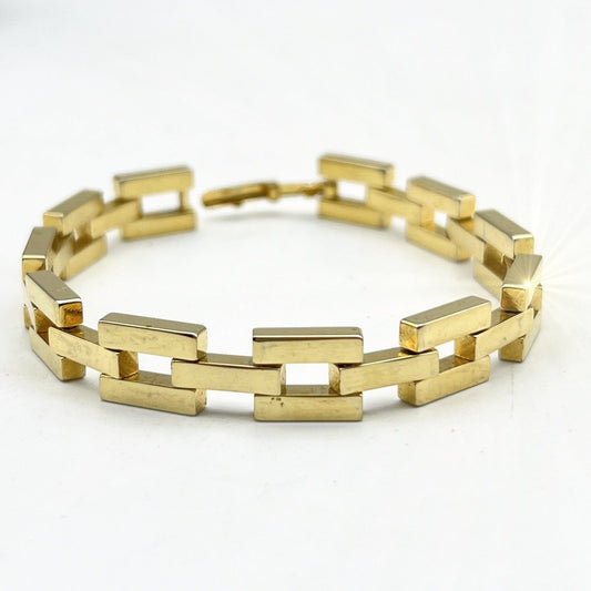 Bracciale da donna in Oro Placcato 18 KT braccialetto maglie quadrate Vintage Categoria Bigiotteria & Accessori