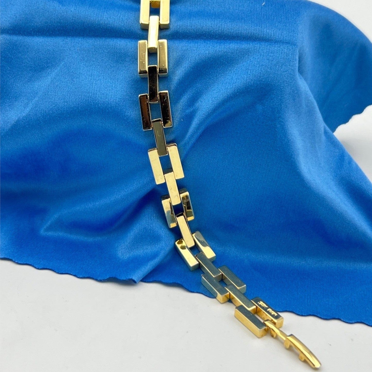 Bracciale da donna in Oro Placcato 18 KT braccialetto maglie quadrate Vintage Categoria Bigiotteria & Accessori