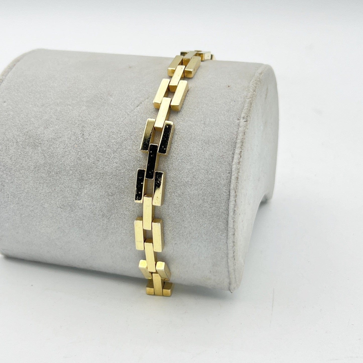 Bracciale da donna in Oro Placcato 18 KT braccialetto maglie quadrate Vintage Categoria Bigiotteria & Accessori