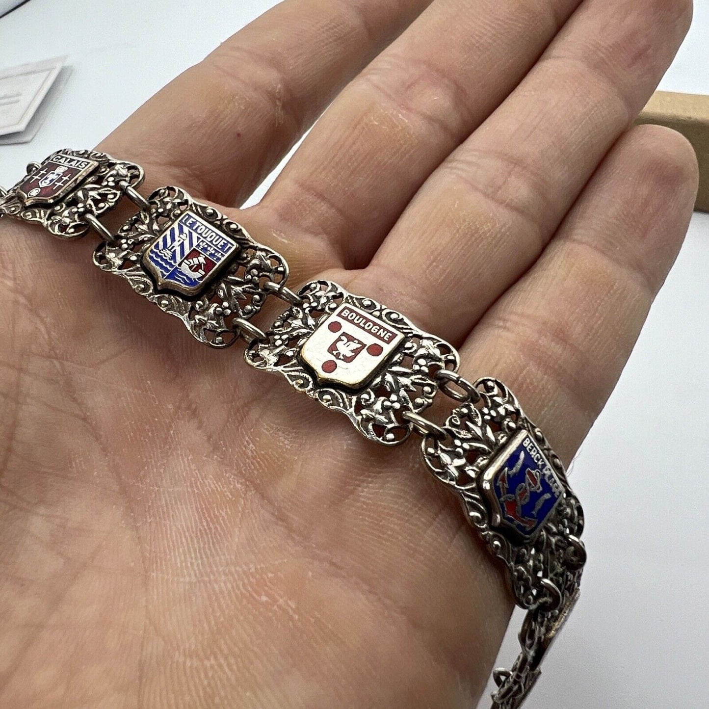 Bracciale da donna Vintage Braccialetto Francese Francia Araldico con Scudi Categoria Bigiotteria & Accessori