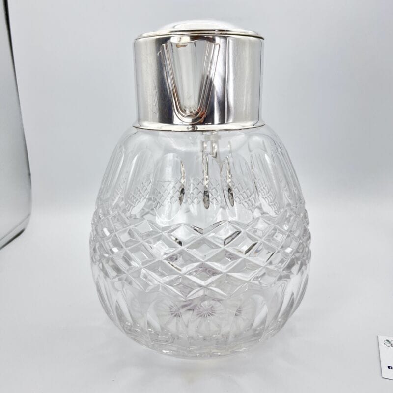 Brocca caraffa antica in cristallo argento silver plated decanter porta ghiaccio Categoria Ceramiche e Porcellane