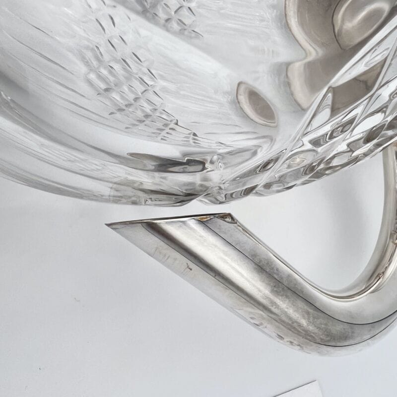 Brocca caraffa antica in cristallo argento silver plated decanter porta ghiaccio Categoria Ceramiche e Porcellane