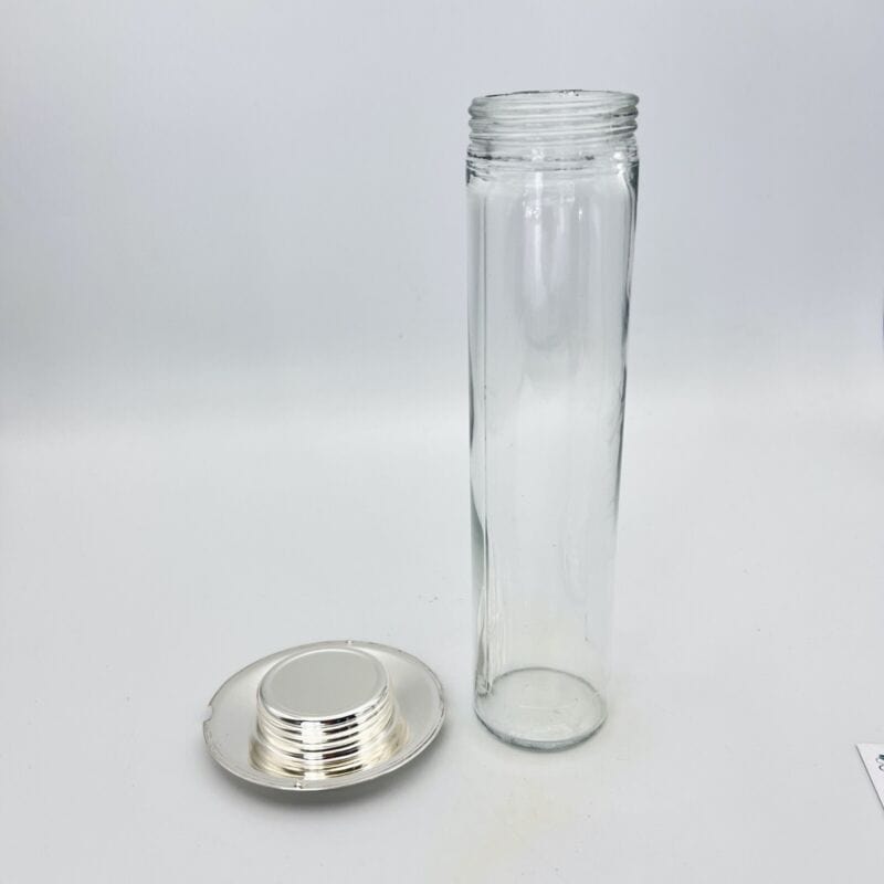 Brocca caraffa antica in cristallo argento silver plated decanter porta ghiaccio Categoria Ceramiche e Porcellane