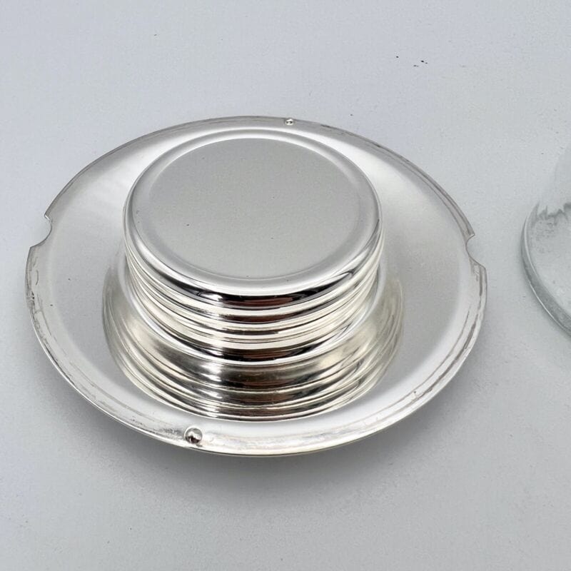 Brocca caraffa antica in cristallo argento silver plated decanter porta ghiaccio Categoria Ceramiche e Porcellane