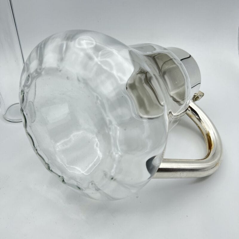 Brocca caraffa antica in cristallo e argento silver plated decanter per vino Categoria Ceramiche e Porcellane