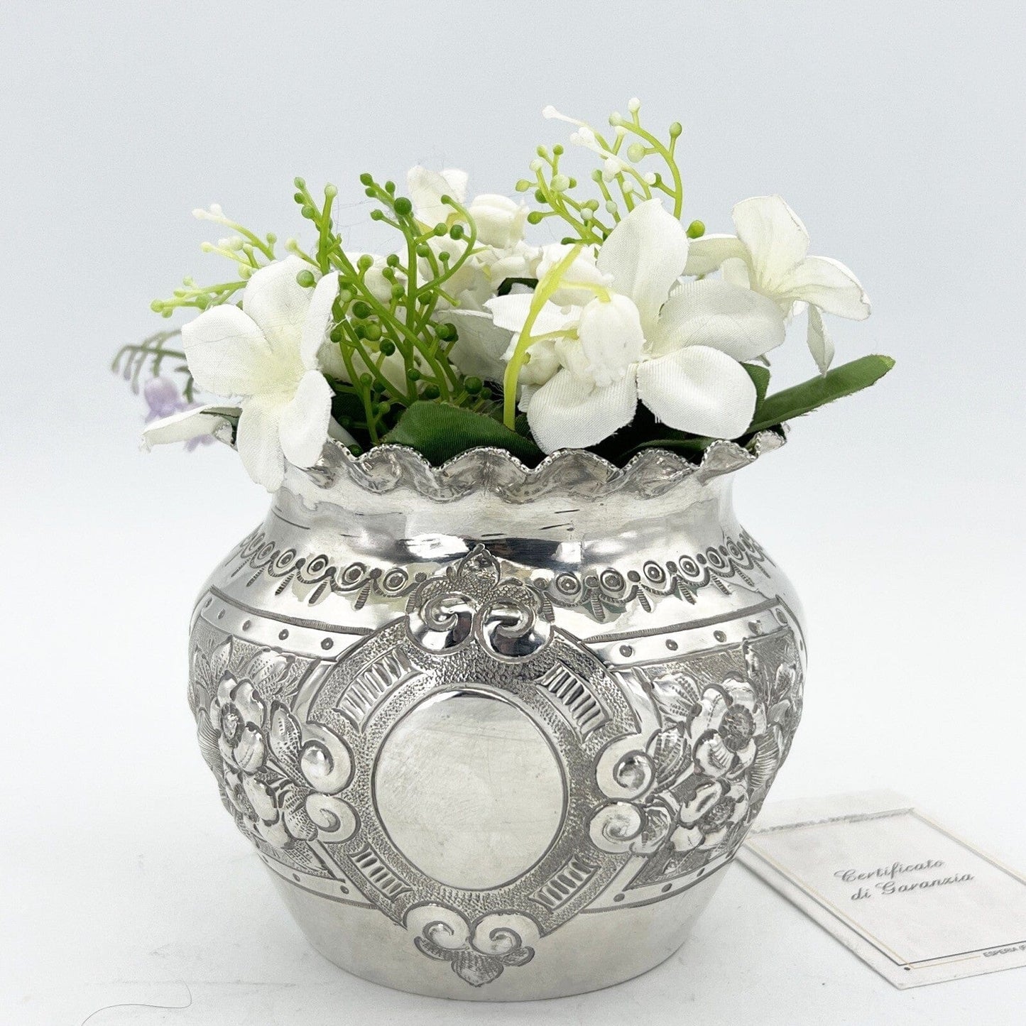 Cache pot antico in argento sheffield silver plated vasetto portafiori vaso 800 Categoria Sheffield & Argento