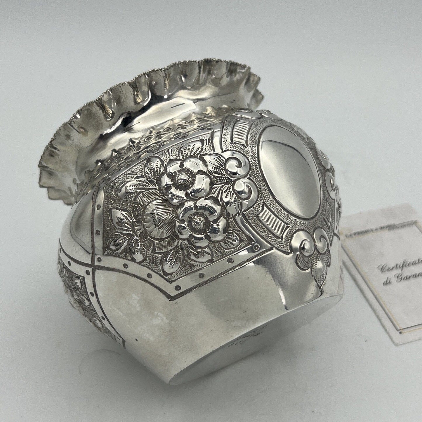 Cache pot antico in argento sheffield silver plated vasetto portafiori vaso 800 Categoria Sheffield & Argento