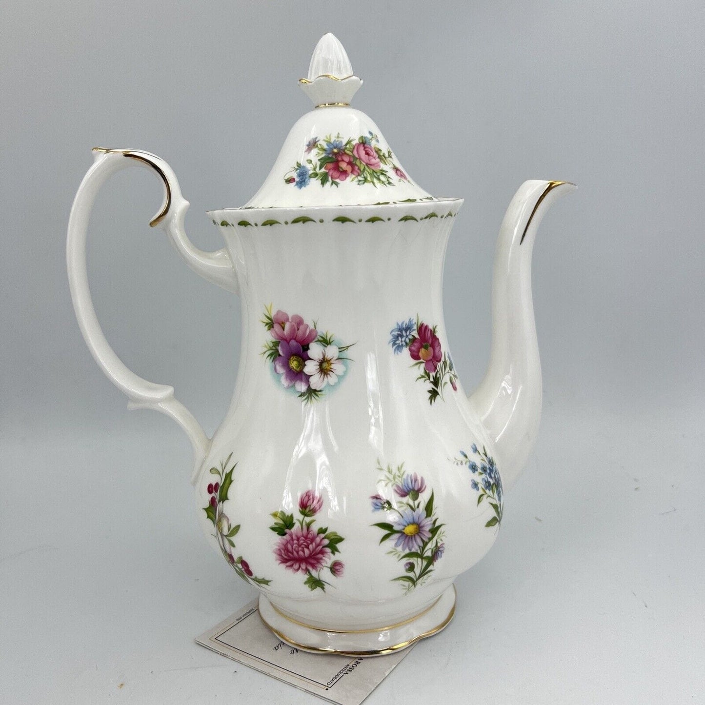 Caffettiera in porcellana Royal Albert con mesi Flower of the month teiera 1984 Categoria Servizio tazze - Tazze