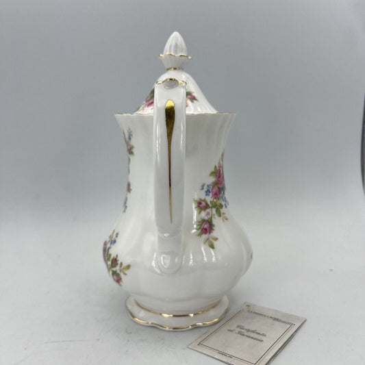 Caffettiera in porcellana Royal Albert Moss Rose 1956 Teiera Inglese con Rose Categoria Servizio tazze - Tazze