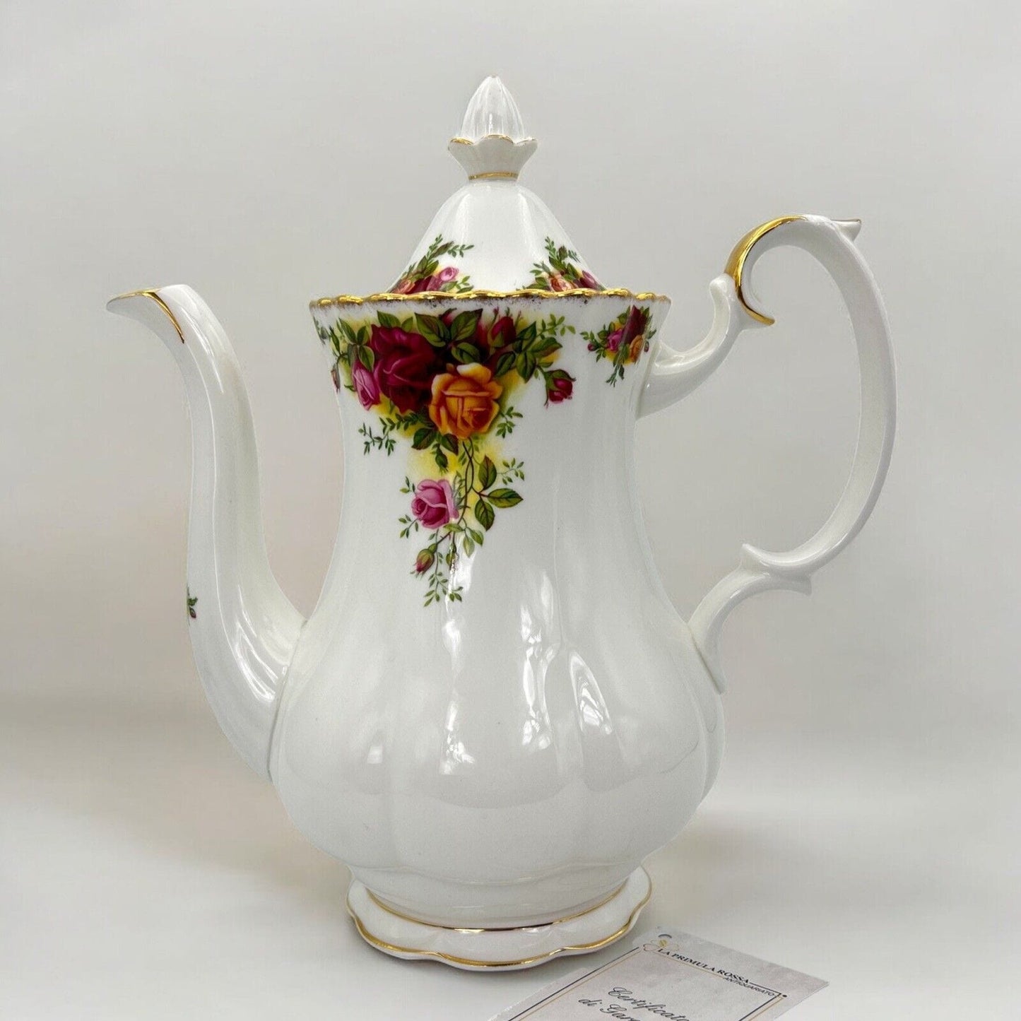 Caffettiera in porcellana Royal Albert Old Country Roses teiera anni '60 Rose Categoria Servizio tazze - Tazze