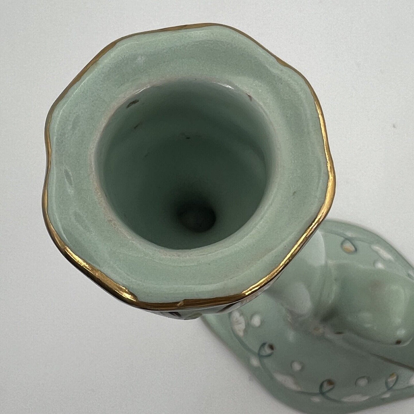 Candelabro antico ceramica Deruta candeliere porta candele verde salvia Categoria Altro
